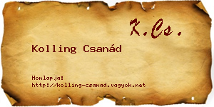 Kolling Csanád névjegykártya